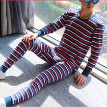 Mens thin base shirt cotton mens autumn pants base warm classic stripe color