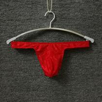 Mens T pants sexy transparent breathable lace thong big elastic bag feel delicate soft triangle