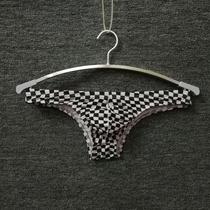 Half-bag hip mens triangle milk silk elastic feet classic black and white plaid mens small triangle T pants