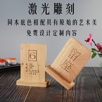 Solid wood engraving double-sided table number plate Number plate sign Restaurant cafe hotel digital card Seat card table card