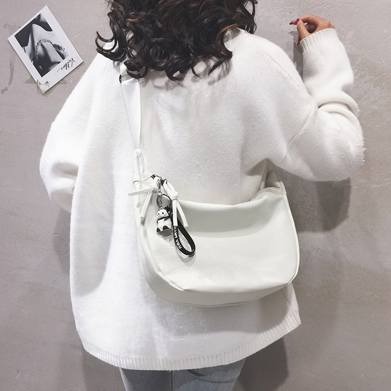 Large Capacity Package Bag Women Pack New 2021 Pure Color Brief About Pu Soft Leather Bag College Students Class Bag Single Shoulder Inclined Satchel Bag