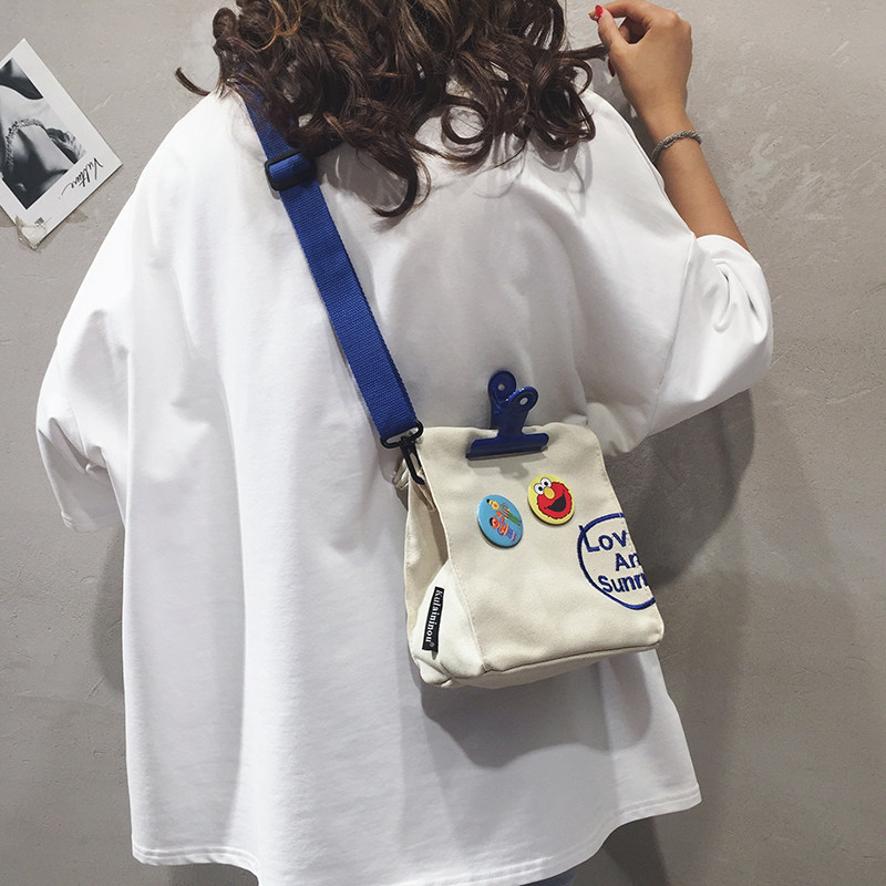 Cartoon Bag Woman Bag New 2021 Cute Maiden Sails Cloth Bag Personality Casual Cloth Bag Single Shoulder Diagonal Satchel Wave