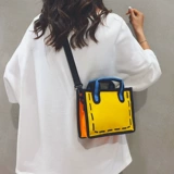 Маленький шоппер, комиксы, мультяшная сумка для телефона, картхолдер, милая льняная сумка, новая коллекция, 3D