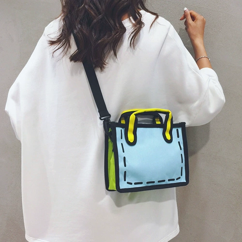 Маленький шоппер, комиксы, мультяшная сумка для телефона, картхолдер, милая льняная сумка, новая коллекция, 3D