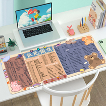 Excel office computer keyboard shortcuts Daquan mouse pad ps oversized notebook girl desk pad cute