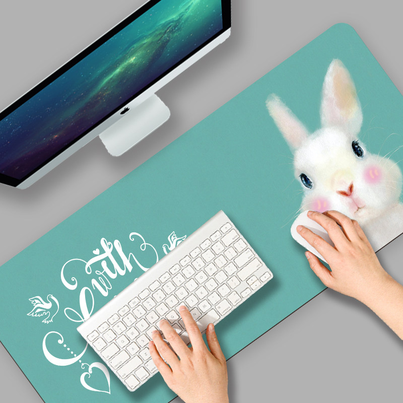 Flowers Rabbit Mouse Pad Ultra Fresh Cartoon Pig Student Desk Writing Pad Notebook Extended Secret Side