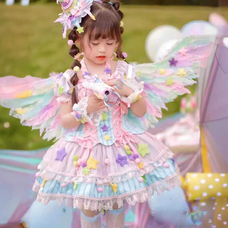 Dopamine Girl. Children's Sugar Princess Dress 6 Lolita Cos Costume New Children's Sweet Dress Birthday Dress Dopamine Girl. Children's Sugar Princess Dress 6 Lolita Cos Costume New Children's Sweet Dress Birthday Dress