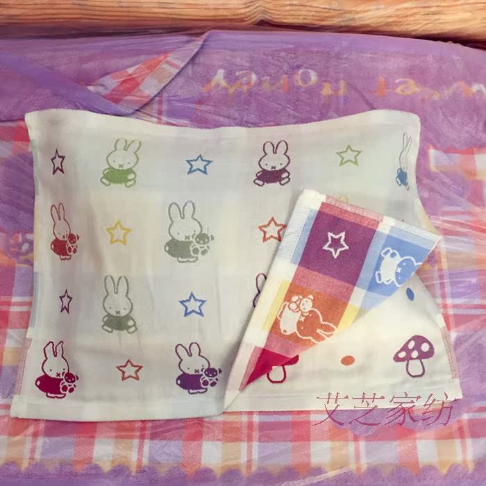 Gối bông cho trẻ sơ sinh Ba lớp Gạc gối Mẫu giáo Đặc biệt Jacquard Hoạt hình Gối Hai vỏ gối vuông