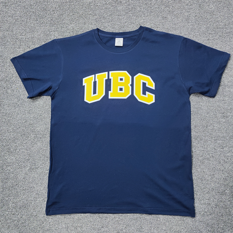 Summer Pure Cotton University of British Columbia (Ubc) Short-Sleeved College Style School Uniform Student Loose Large Size T-Shirt