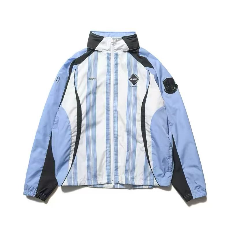F.C Real Bristol Retro Sports Stripes Contrasting Color Patchwork Hooded Jacket Loose Hoodie Trendy Coat F.C Real Bristol Retro Sports Stripes Contrasting Color Patchwork Hooded Jacket Loose Hoodie Trendy Coat