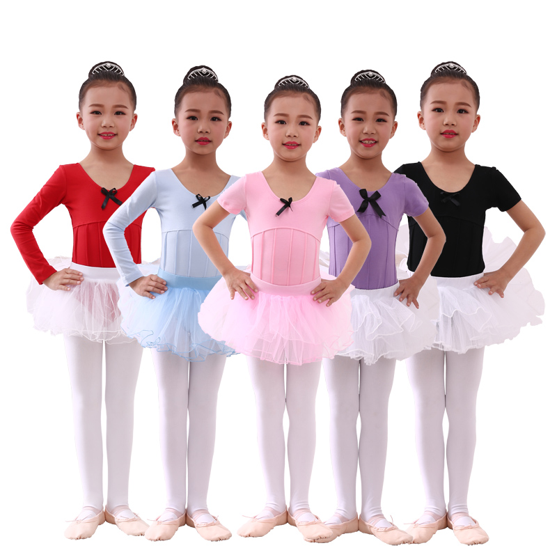 Children Dance Practice Convinced Girls Spring and Autumn Sleeves Connected Cotton Ballet to Survey Young Children Examination