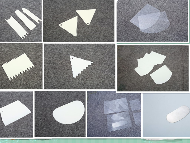 Cake multifunction wiper blade 9 pieces of framed flower tool baking tool 9 pieces of soft squeegee pottery Blade Special