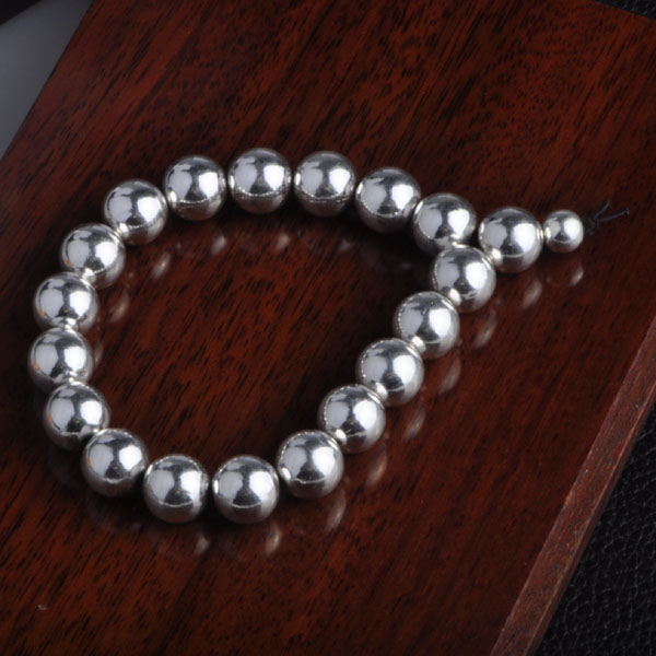 Wenze silver workshop Buddha pearl transfer bead chain daughter silver decorated with 99 silver handmade NO256