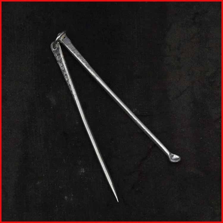 Wenze 100-year-old Yinfang auspicious wishful toothpick silver ear spoon ear pick S990 ear spoon toothpick set NO2156