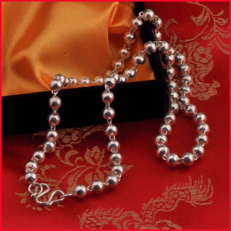 Wenze Centenary Silver Workshop Beads Silver Chain Couple Necklace Slim Chain Subs 99 Foot Silver Necklace Silver Chain Sub NO381