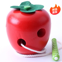 The bug eats apple 12 months-3 year old baby boy baby puzzle toy Montz education demolition building model