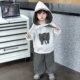 Boys' Spring Outfit Set 2026 New Stylish Baby Striped Pants Boys' Spring and Autumn Cool Sweatshirt Two-Piece Set