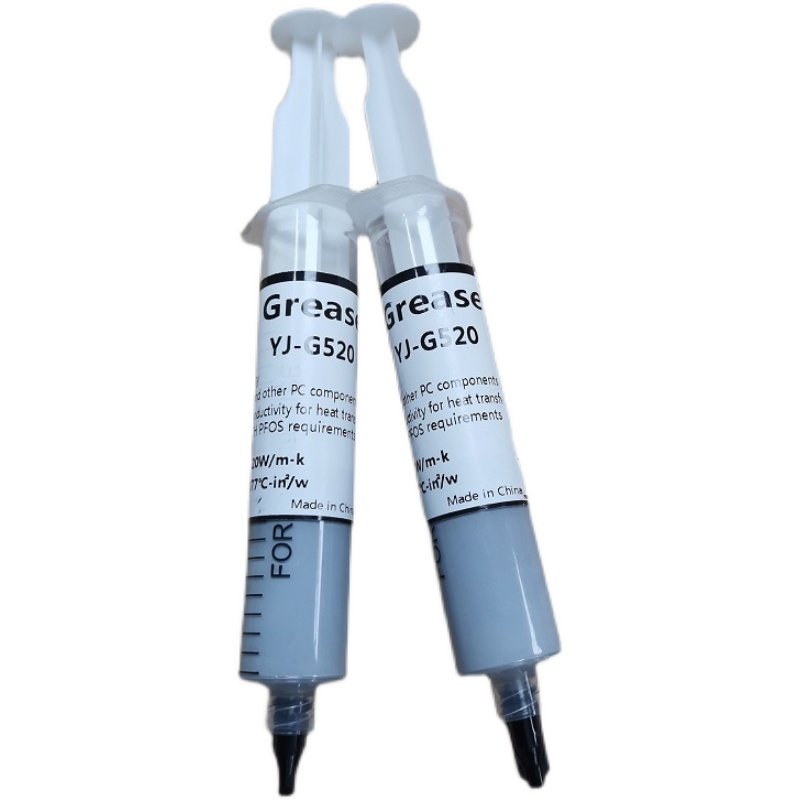 30g needle tube cpu thermal paste cooling fan silicone grease gray YJ-G520 thermal conductivity 52w m-k