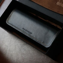 New Yu Wenle madness glasses case portable leather case clamshell magnetic attraction glasses bag handmade cortex retro