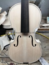 Green light gray spruce professional grade student violin with patterned white blank and ebony fretboard