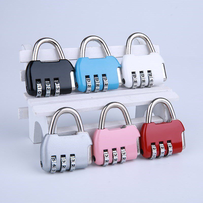 Travel backpack lock luggage cable cabinet lock computer bag lock door padlock triple password suitcase lock small lock