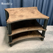 Wooddiy speaker audio rack amplifier cabinet pad imported sea birch plywood solid wood black walnut color