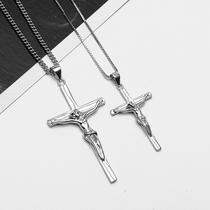 S925 Silver Cross Necklace Tide Men Pendant Women Sterling Silver Couple Necklace Silver Jewelry 1976