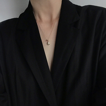 925 Silver Gold Lady Necklace Girls Water Drop Sterling Silver Pendant Temperament Clavicle Cold Wind Necklace 9130