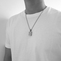 Cross tag box necklace titanium steel cross pendant thick mens necklace 9812