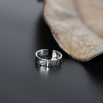 AnytimeS925 sterling silver women ring Japan and Korea simple opening ring concave convex female ring gift 8801