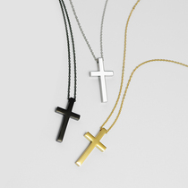 Peace Cross Necklace Mens Titanium Pendant Lettering Tide Men Simple Accessories 9412