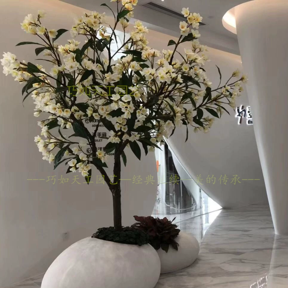 Mô phỏng Frangipani Cây mong muốn Cây giả Cây lớn Mô hình khách sạn Phòng khách trong nhà Tùy chỉnh hạ cánh hạnh phúc - Hoa nhân tạo / Cây / Trái cây