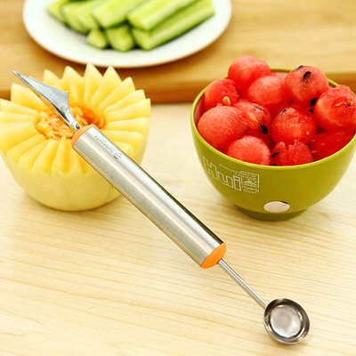 Stainless steel fruit digger watermelon cantaloupe carving knife digging ball spoon fruit knife creative fruit platter set