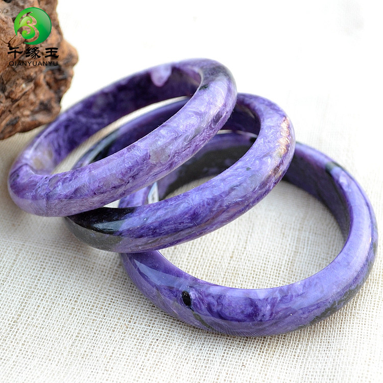 Qianyuanyu natural Zilongjing ladies bracelet Russian Charlo stone purple jade bracelet 59 61 circle mouth