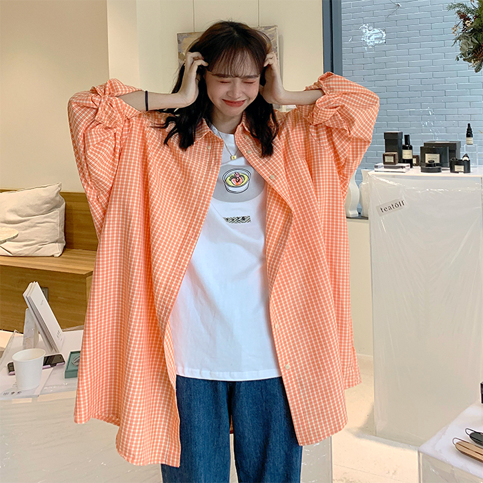 Bust Size 160, Early Autumn 150kg Women's Loose Plaid Shirt, Super Nice-Looking Thin Jacket 130kg Cardigan for Plus-Size People Bust Size 160, Early Autumn 150kg Women's Loose Plaid Shirt, Super Nice-Looking Thin Jacket 130kg Cardigan for Plus-Size People