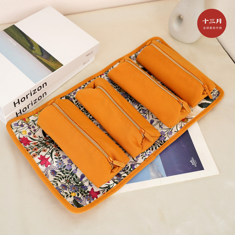 Gucci Gucci Fragrant Vanilla Orchid Folding Bag Counter New Four-Piece Set Cosmetic Bag Large Capacity Clutch Bag
