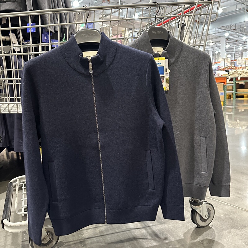 Sheep Wool Cardigan Costco Autumn and Winter Men's Loose Sweater Knitted Jacket Zipper Stand Collar Wool Sweater Sheep Wool Cardigan Costco Autumn and Winter Men's Loose Sweater Knitted Jacket Zipper Stand Collar Wool Sweater