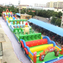 Land break-through Outdoor large rock climbing slide Trampoline combination Childrens obstacle inflatable Chongguan Jiannian Amusement Equipment