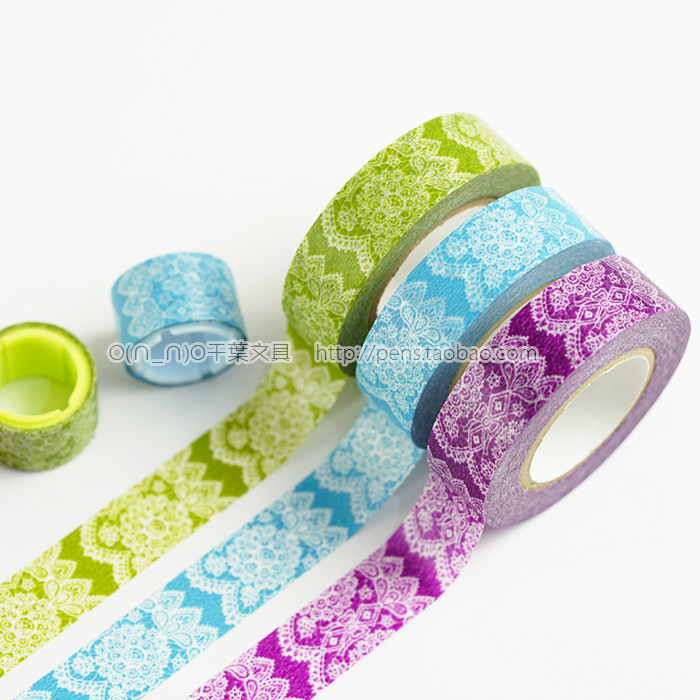 Japan imported Kurashiki and paper tape night long hall lace 3 colors 26338 15mmx15m