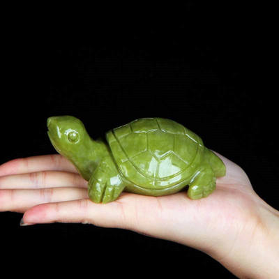 Jade turtle figurine, jade turtle figure, longevity turtle fish tank, cute decorative item, pure jade handicraft
