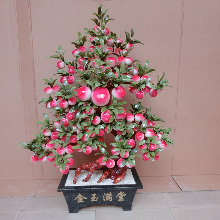Natural Jade Large Bonsai Pantao Peach 168 Peach Tree Jade Living Room Fairy Peach Pendulum Pieces Home Supeach Crafts Gift Hem