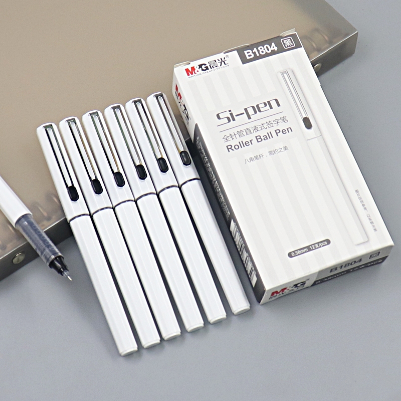M&G Sipen Extremely Thin Straight Liquid Signature Pen 0.38 Full Syringe Student Use Pen Ballpoint Pen ARPB1804