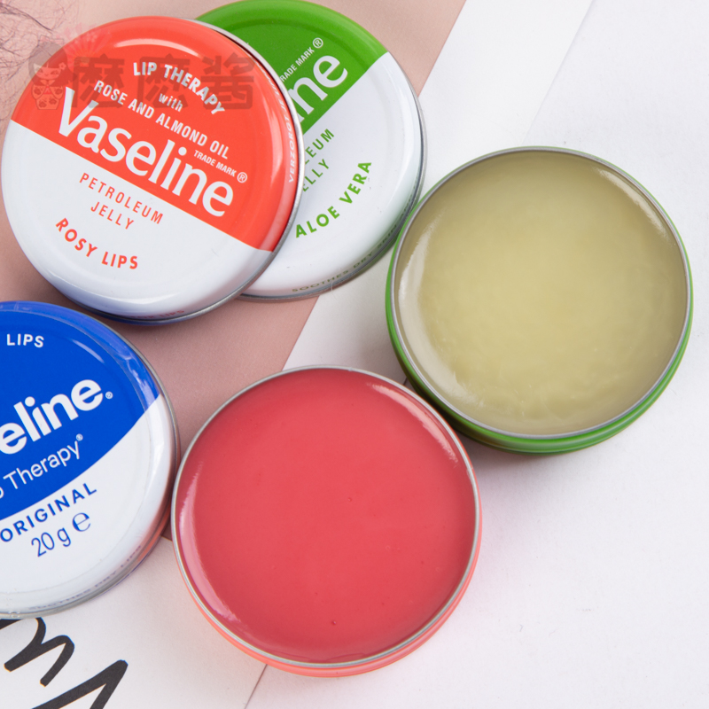 Nước hoa hồng Vaseline / Vaseline Lip Balm dưỡng ẩm chống khô Desalination Lip Color Aloe Rose 20g - Son môi merzy mới