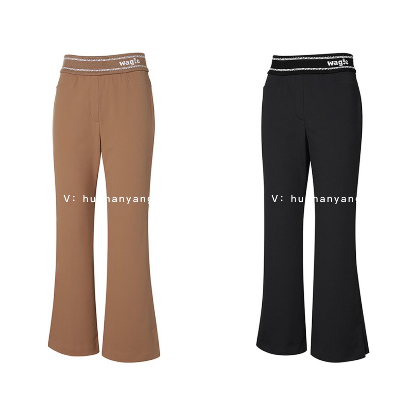 Wrangle Golf Lady 2022 Autumn Winter Discount 100 lapped LOGO pure color plus velvet micro-Laft pants W22372 -Taobao