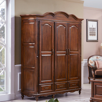 American country furniture simple all solid wood imported catalpa wood double bed wedding bed bedside table chest bedroom TV cabinet