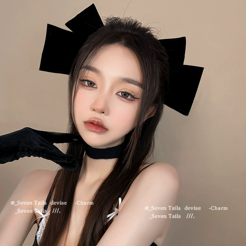 Черная большая заколка для волос с бантиком, большой аксессуар для волос, французский стиль, популярно в интернете, изысканный стиль