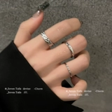 Tide, комплект, небольшое дизайнерское кольцо, 4 предмета, тренд сезона, на указательный палец