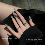 Серебряное модное регулируемое кольцо с буквами, на указательный палец, легкий роскошный стиль, микроинкрустация