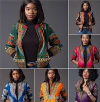 New Women coat female African Clothes Prints Short Coats