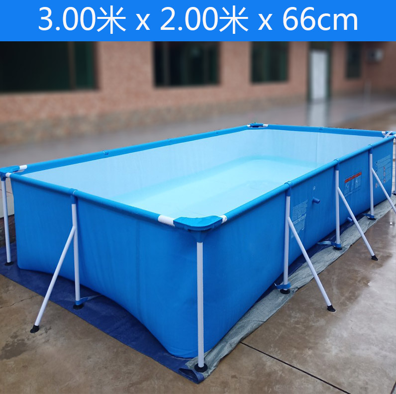 Blue And White 300 * 200 * 66Cm (Standard)Super large adult Bracket Swimming Pool children household family No inflation Play pool Big child thickening outdoors pool